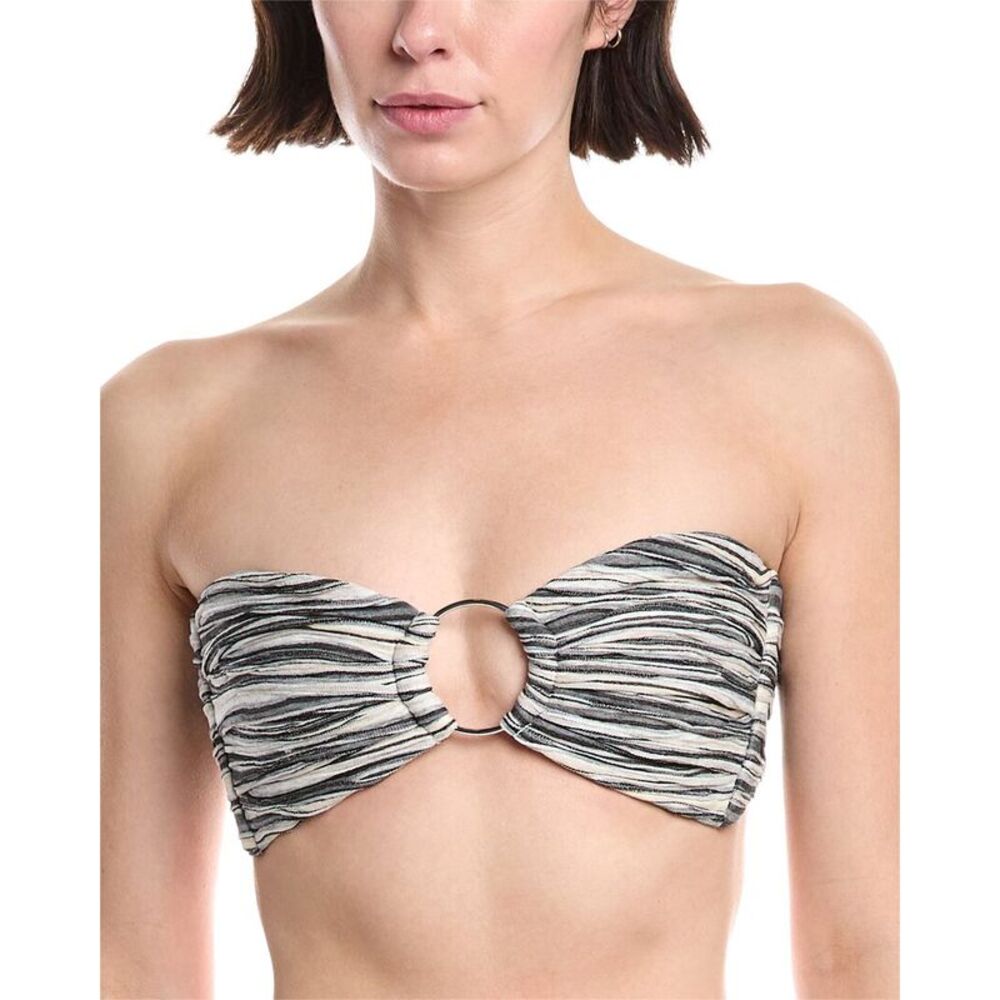 Montce Womens  Tori Ties Bandeau Bikini Top, Grey